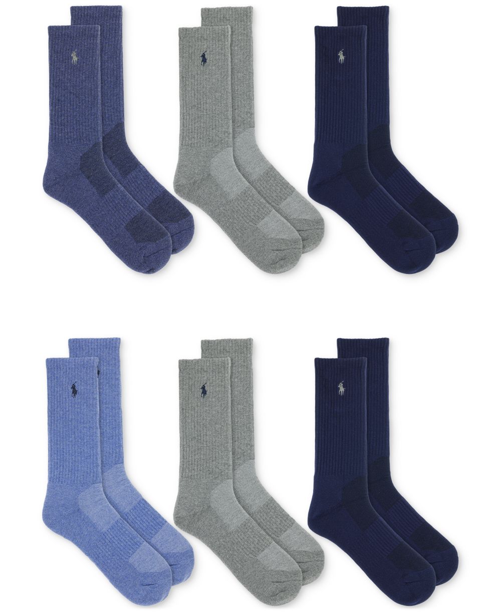 Men's 6-Pk. Performance Sport Crew Socks