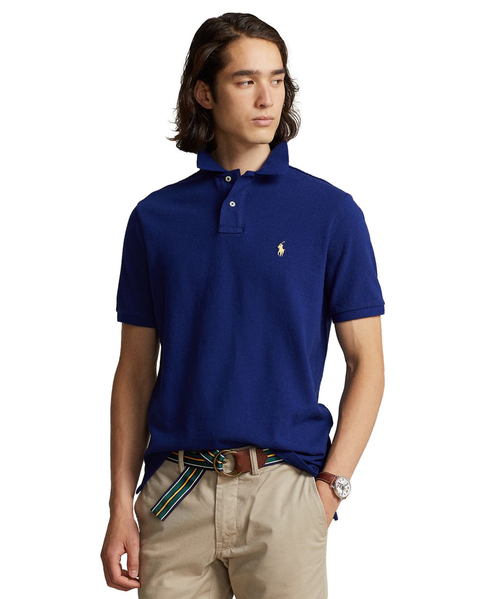 Men's Custom Slim-Fit Mesh Polo Shirt