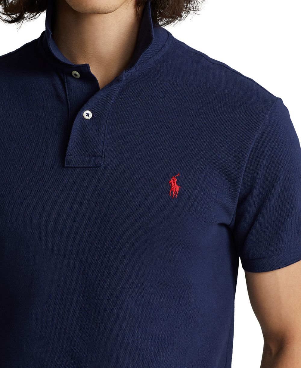 Men's Custom Slim-Fit Mesh Polo Shirt