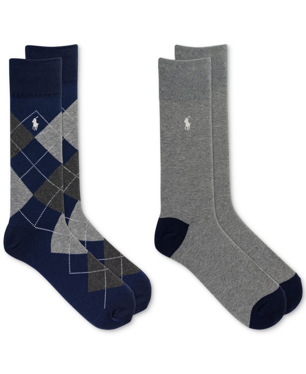 Men's Argyle Slack Socks, 2-Pack