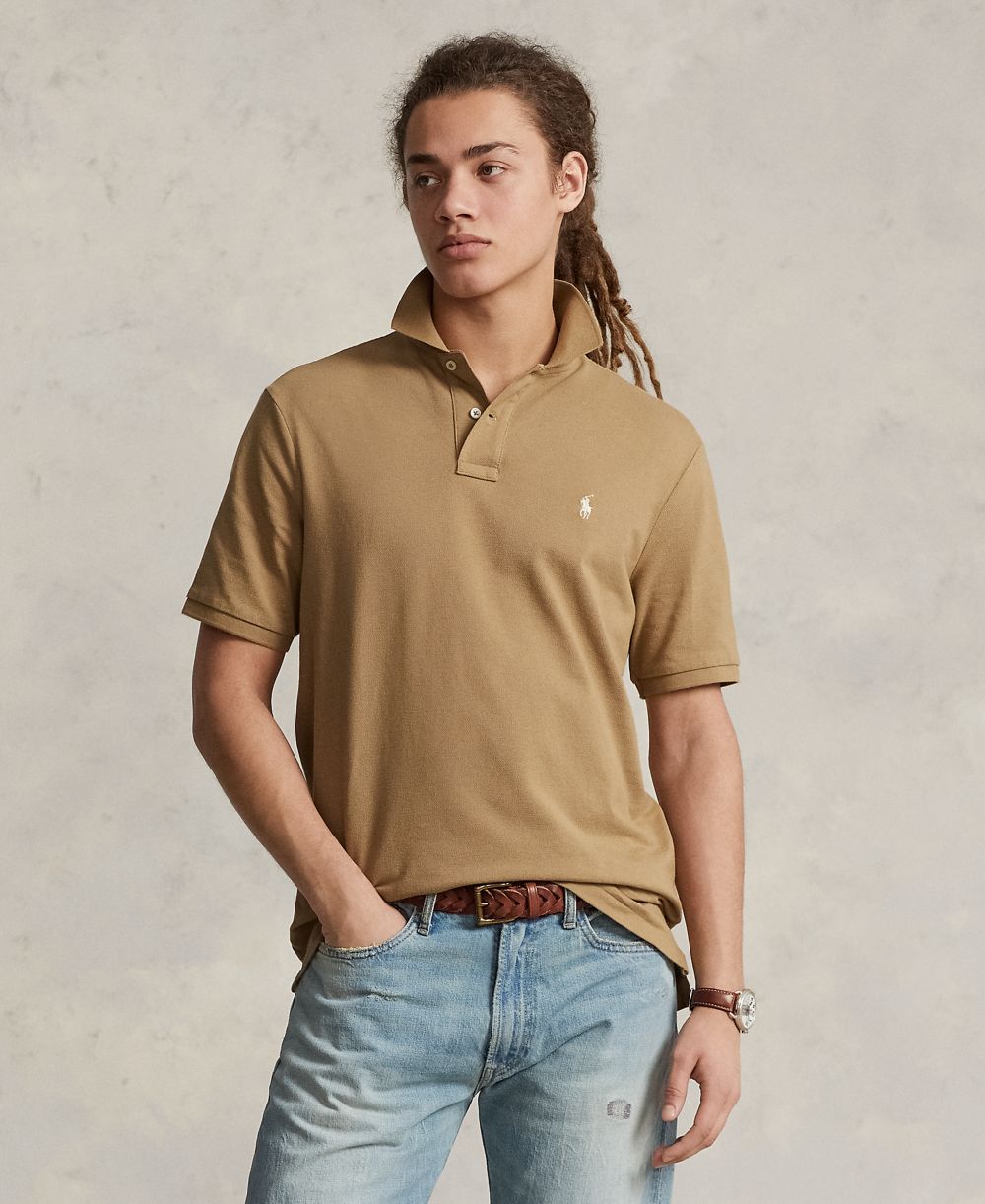 Men's Cotton Custom Slim Fit Mesh Polo Shirt