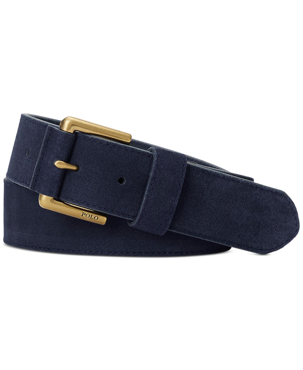 Men's Roller-Buckle Suede Belt