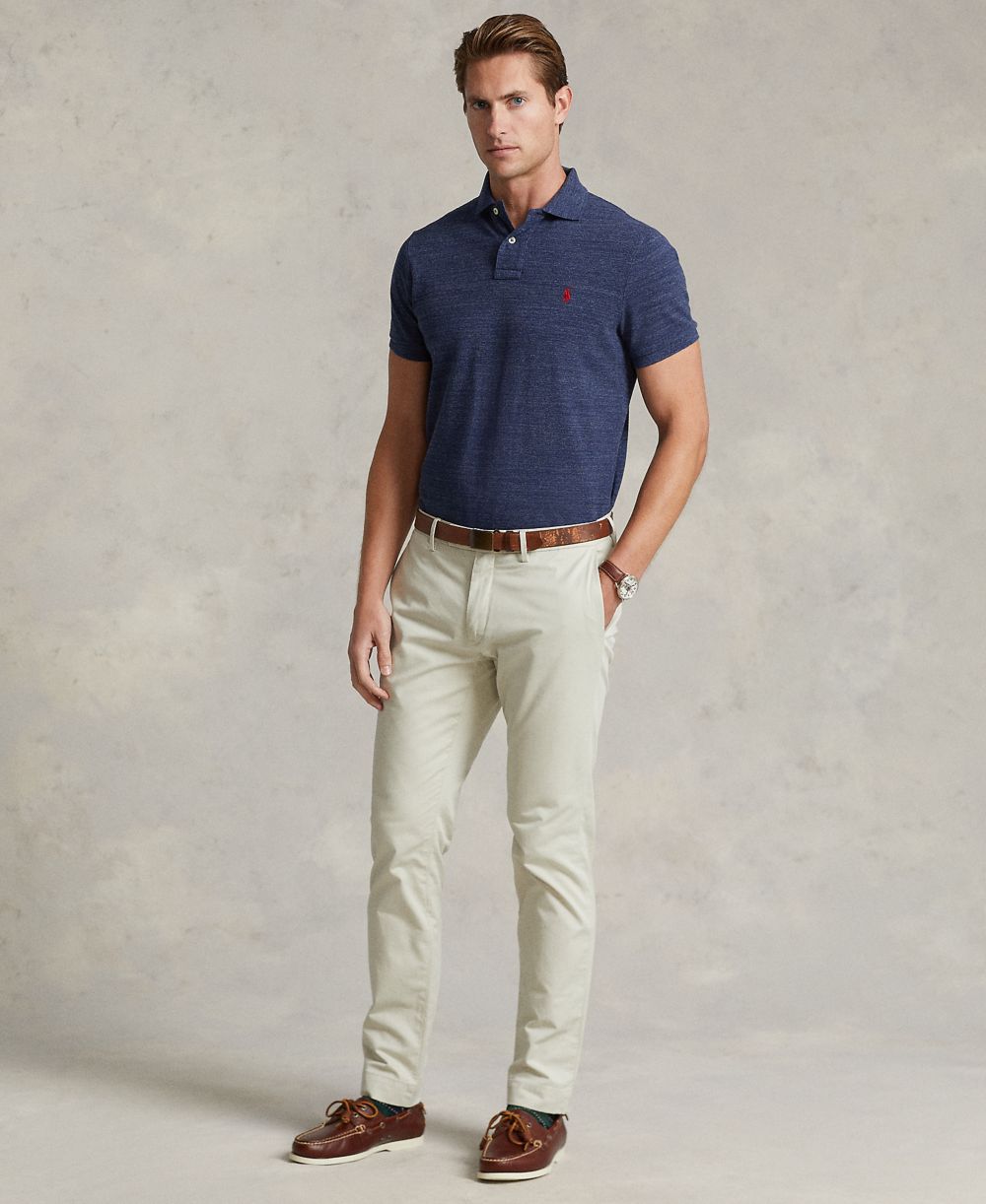Men's Custom Slim-Fit Mesh Polo Shirt