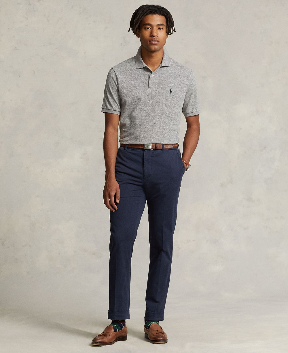 Men's Custom Slim-Fit Mesh Polo Shirt