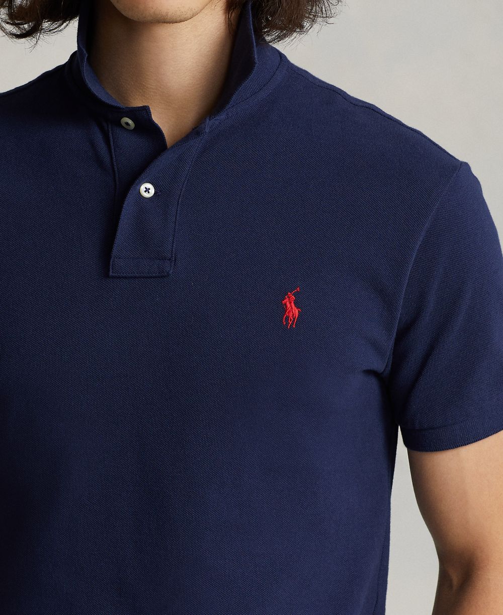 Men's Custom Slim-Fit Mesh Polo Shirt