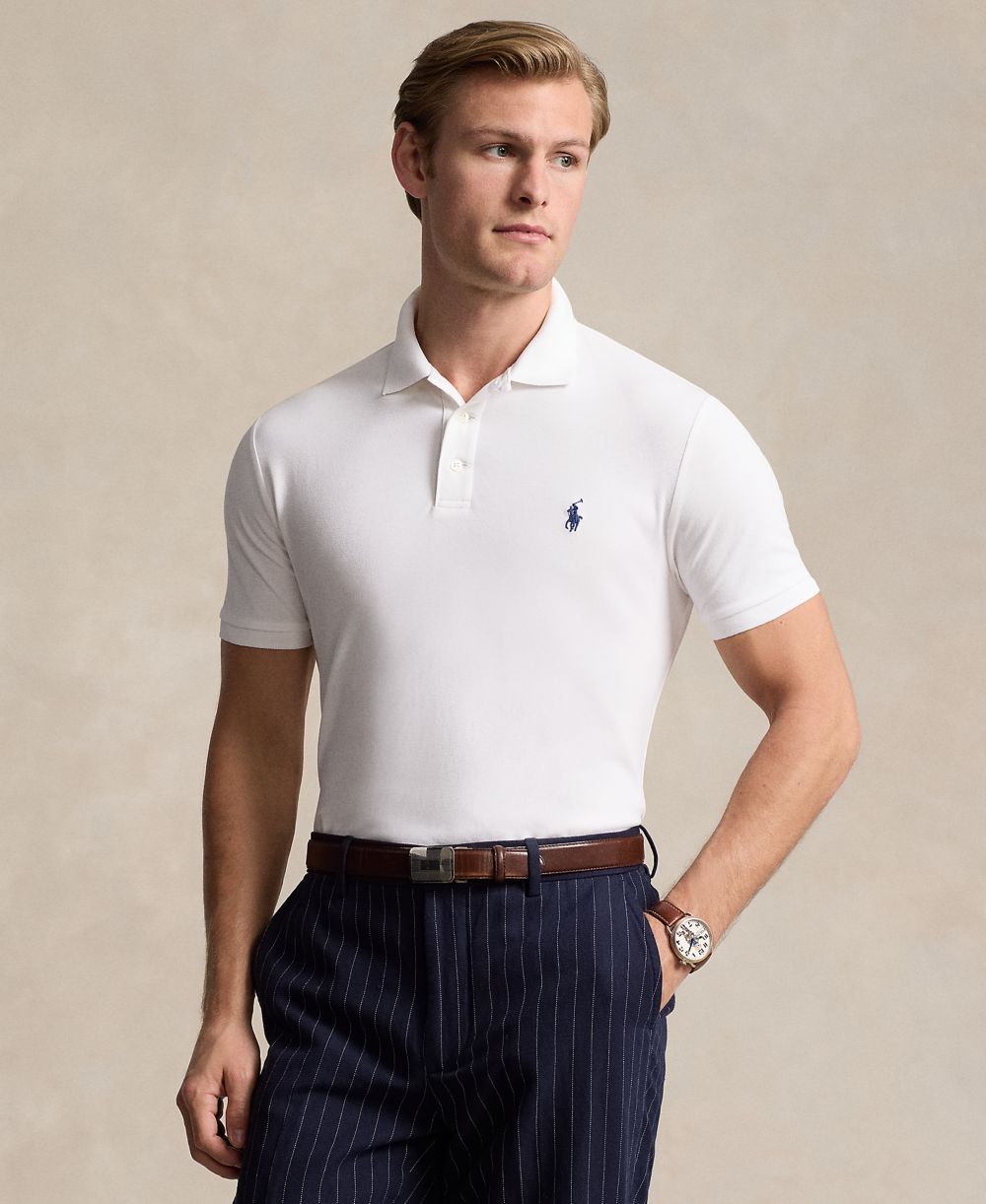 Men's Classic-Fit Stretch Mesh Polo Shirt