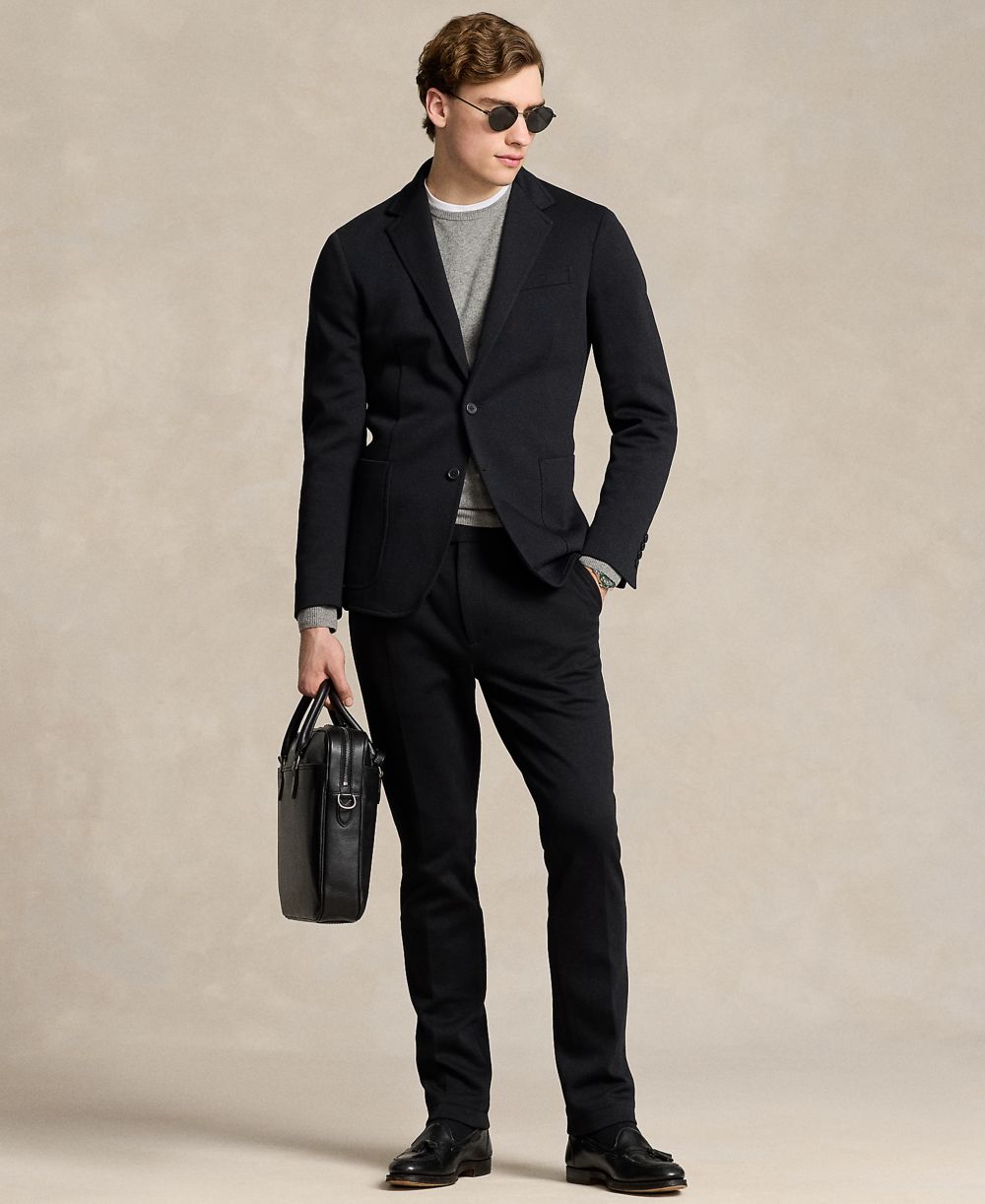 Men's Soft Double-Knit Suit Jacket & Trousers