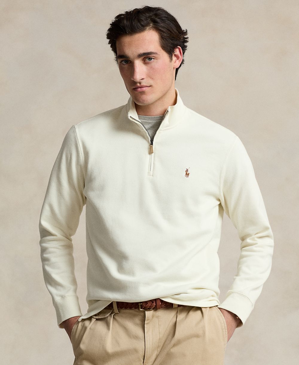 Men's Estate-Rib Cotton Quarter-Zip Sweater