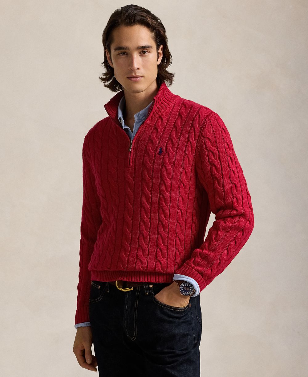 Men's Cable-Knit Cotton Sweater