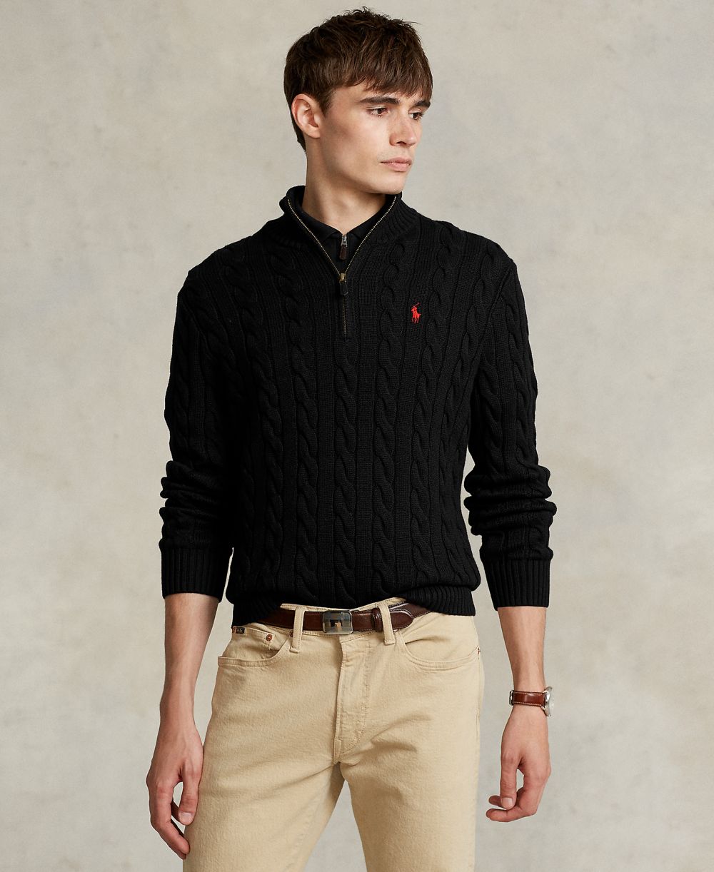 Men's Cable-Knit Cotton Sweater