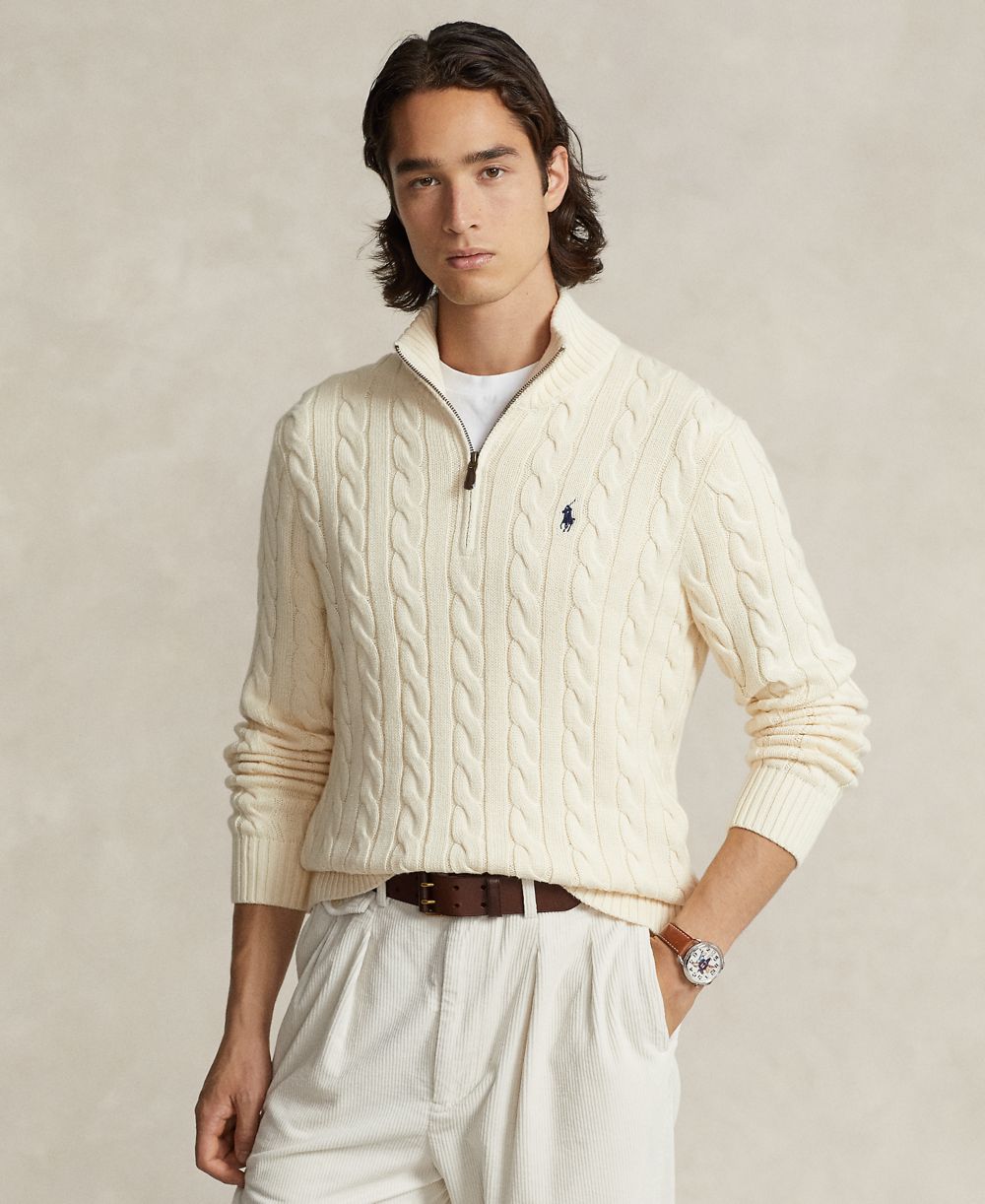 Men's Cable-Knit Cotton Sweater