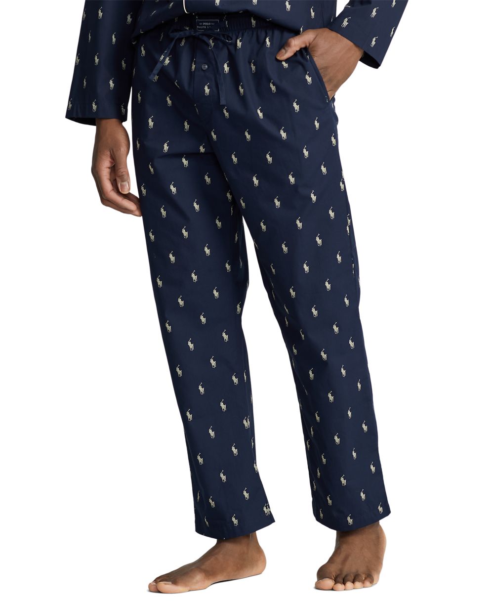 Men's Cotton Jersey Sleep Shirt & Polo Player Pajama Pants