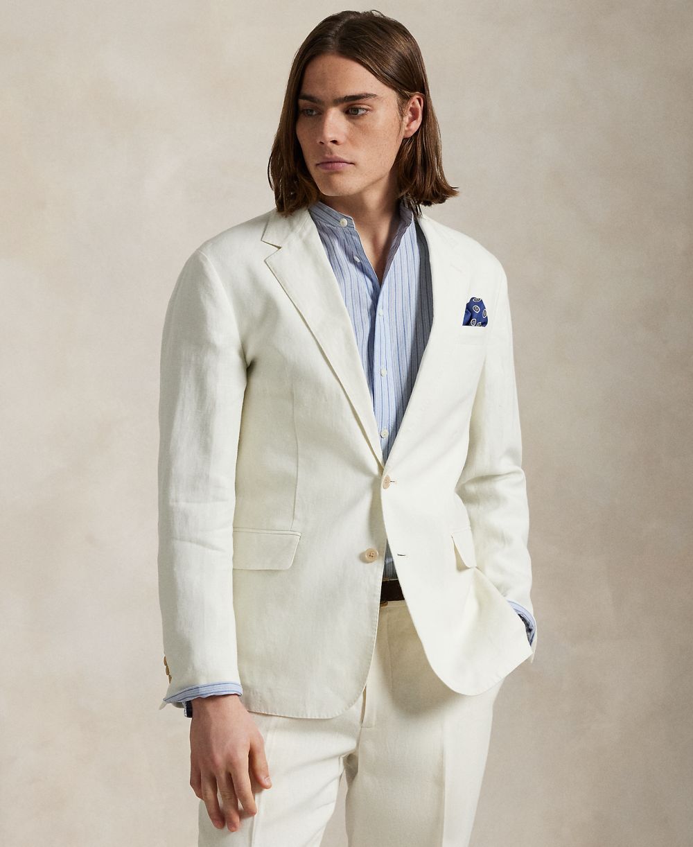 Men's Polo Soft Modern Linen Suit Jacket