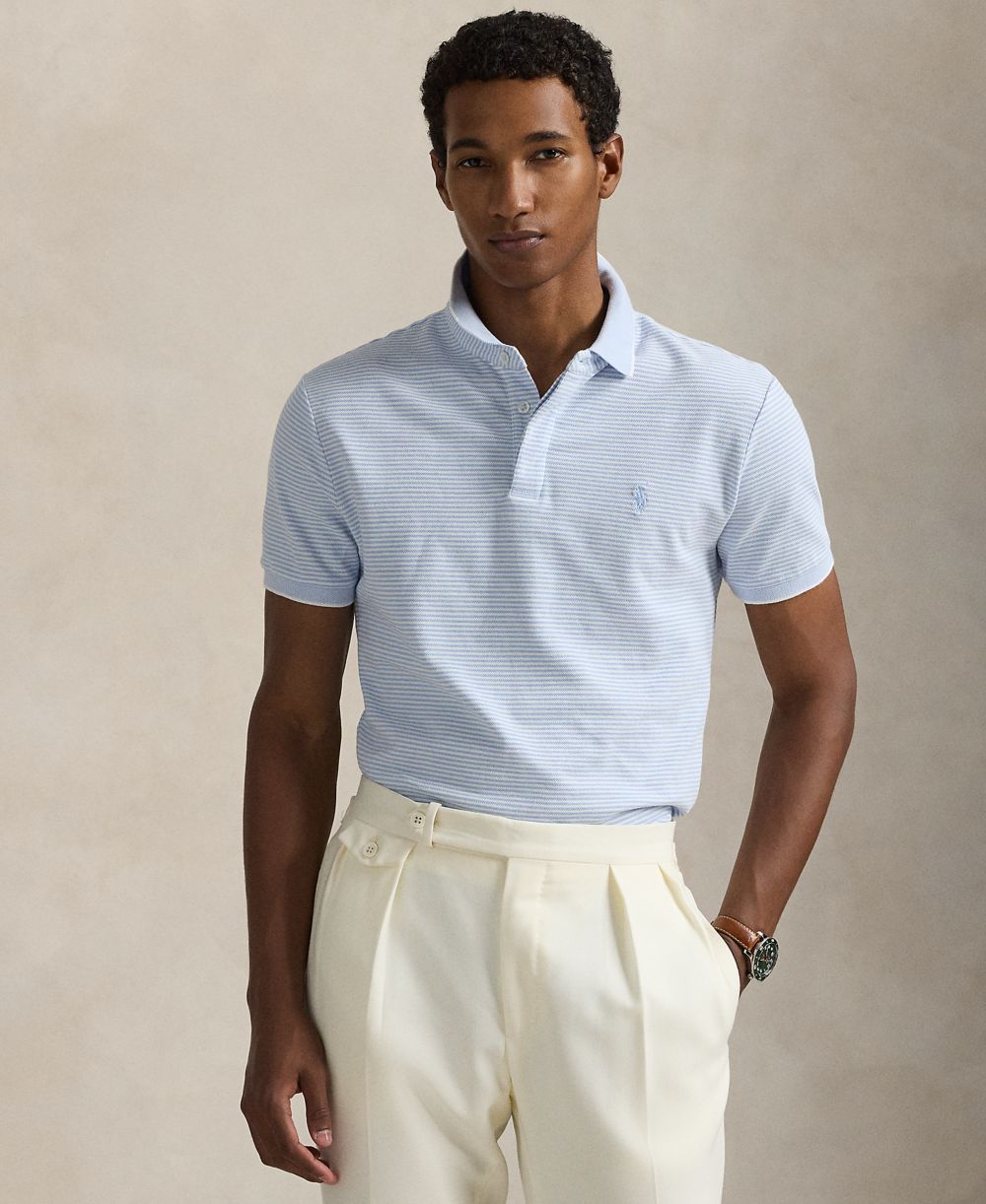 Men's Classic-Fit Stretch Oxford Mesh Polo Shirt