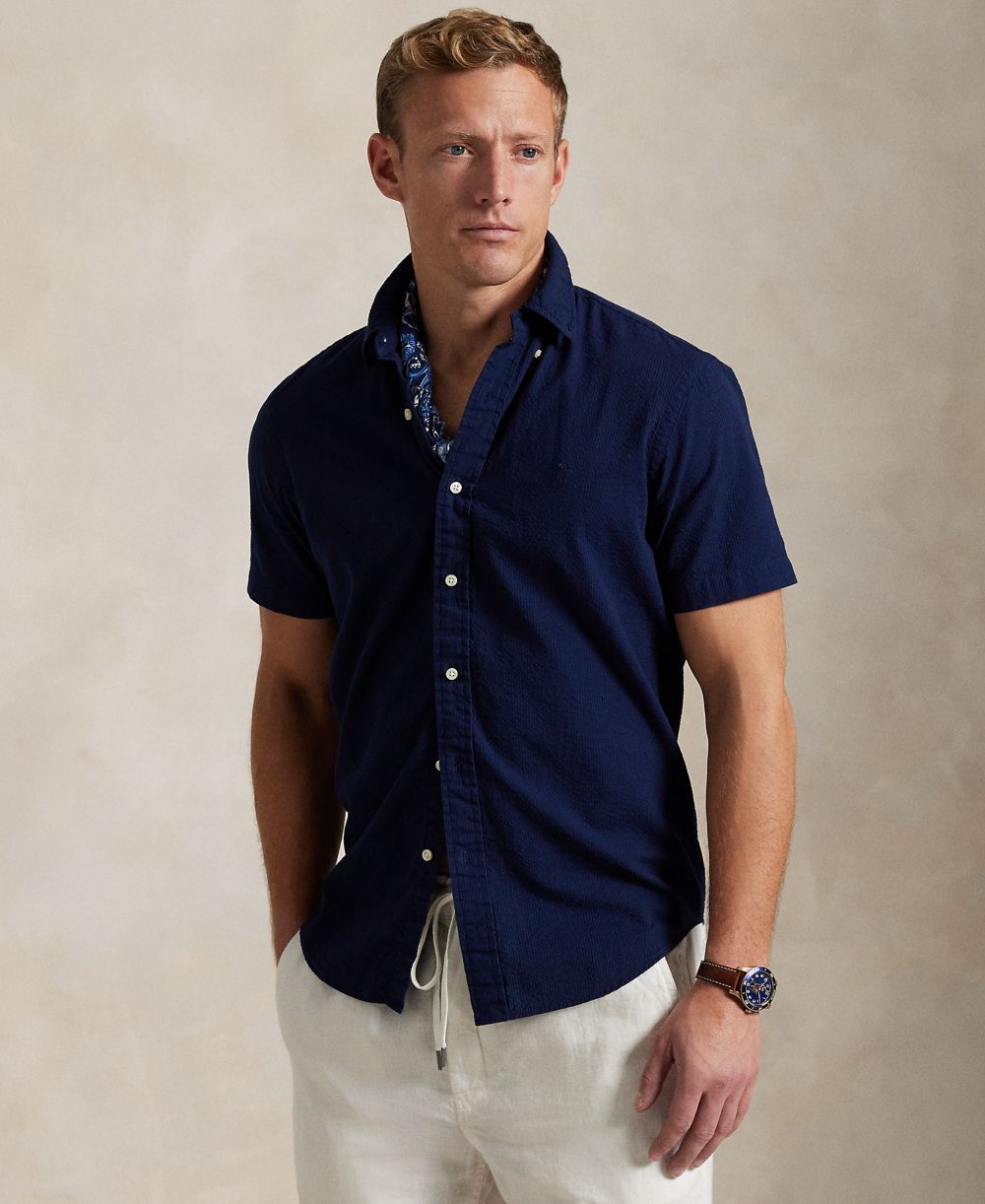 Men's RL Prepster Classic-Fit Seersucker Shirt