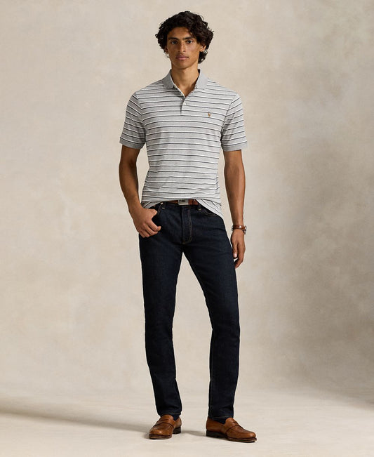 Men's Classic-Fit Striped Soft Cotton Polo Shirt