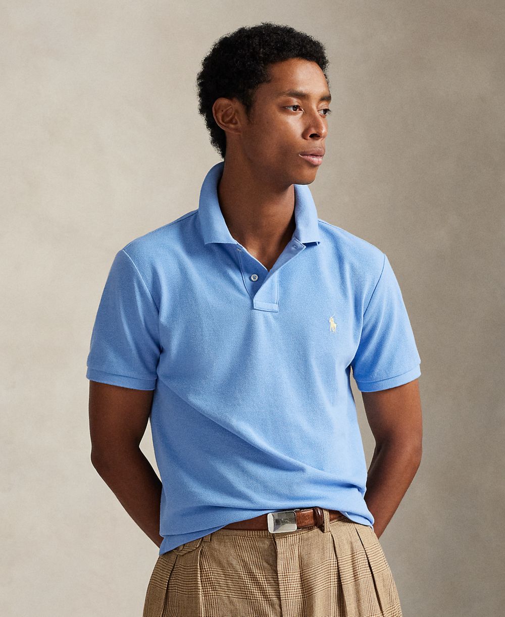 Men's Cotton Custom Slim Fit Mesh Polo Shirt