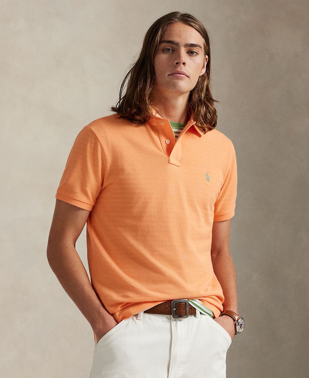 Men's Cotton Custom Slim Fit Mesh Polo Shirt
