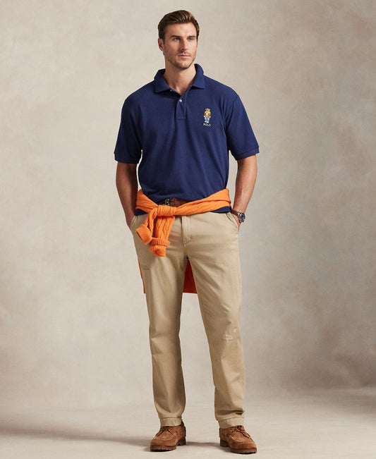 Men's Big & Tall Bear Embroidered Polo Shirt