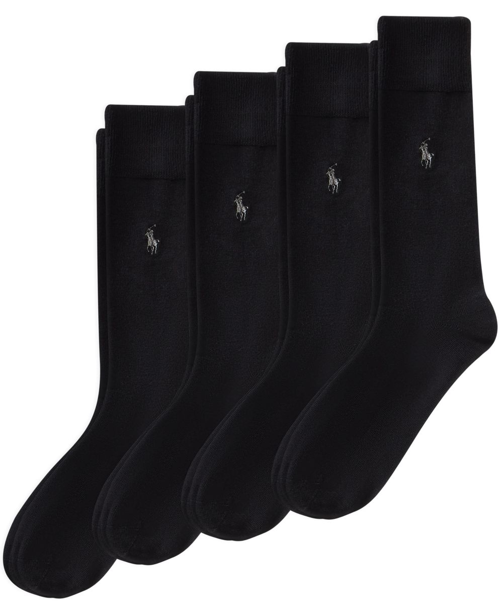 Men's Flat Knit Slack Dress Socks, 4-Pack