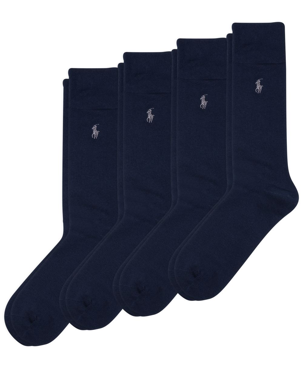 Men's Flat Knit Slack Dress Socks, 4-Pack