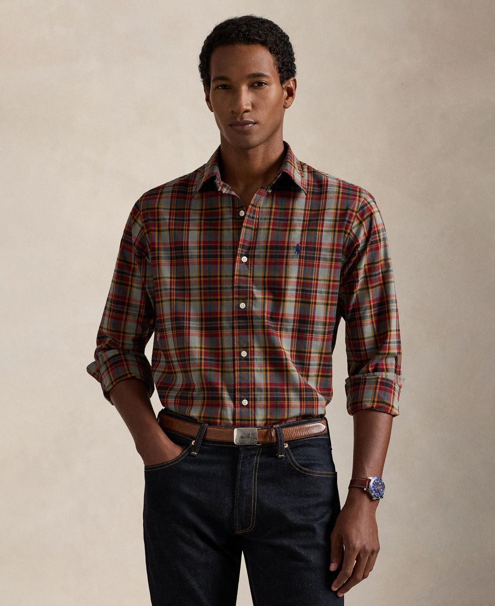 Men's Classic-Fit Plaid Performance Shirt