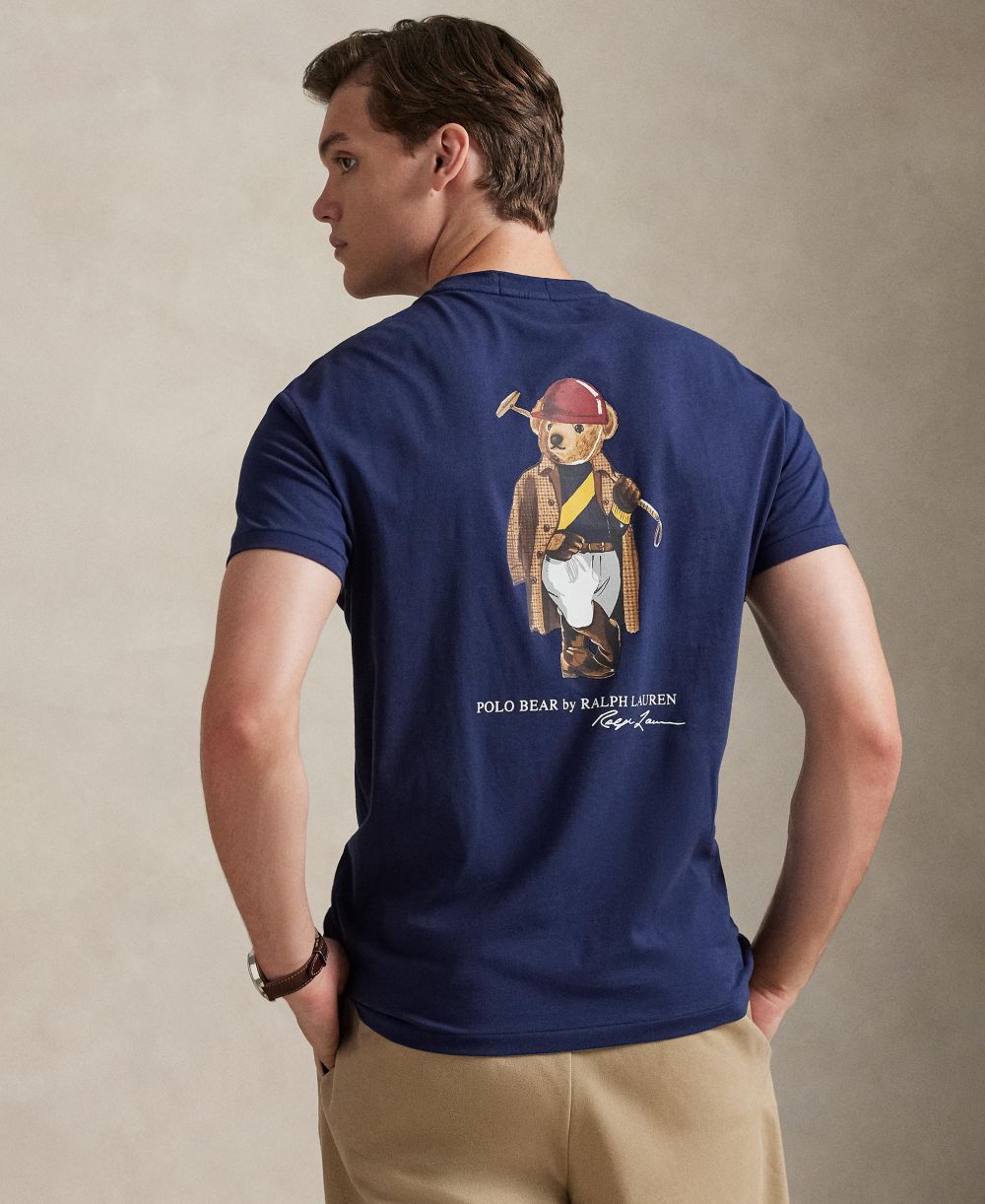 Men's Classic-Fit Bear Print Jersey T-Shirt