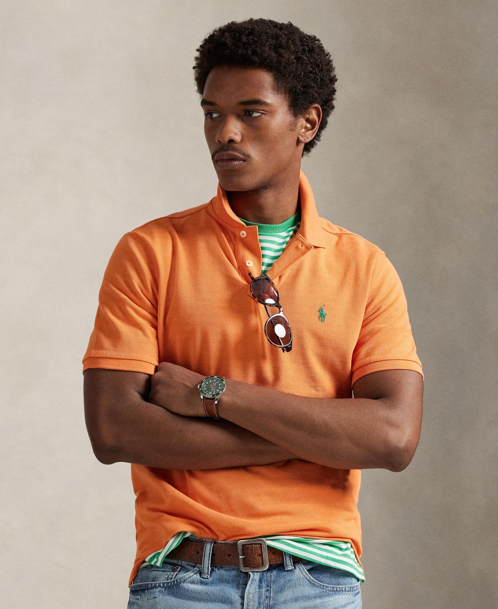 Men's Cotton Custom Slim Fit Mesh Polo Shirt
