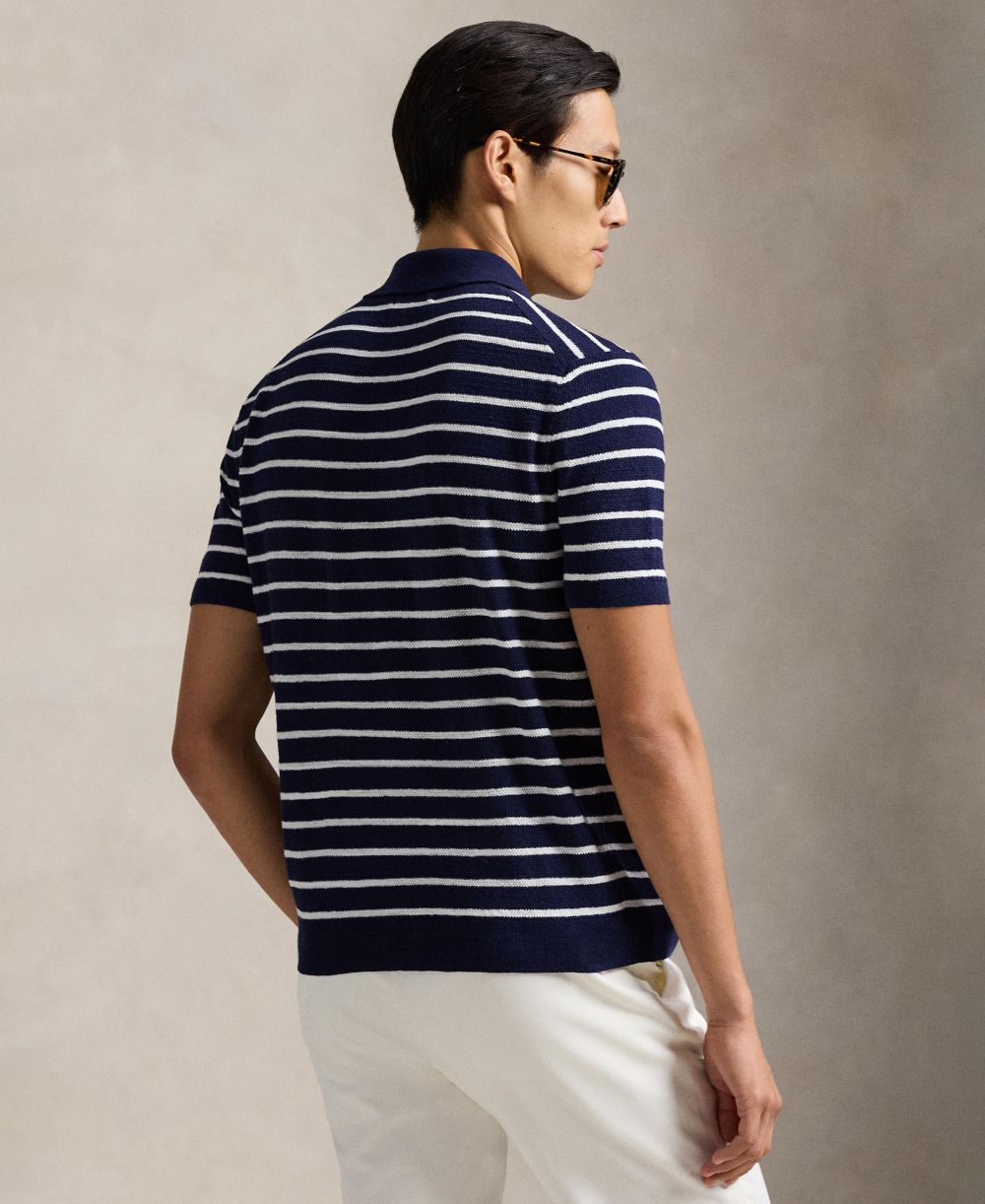 Men's Short-Sleeve Polo Collar Sweater