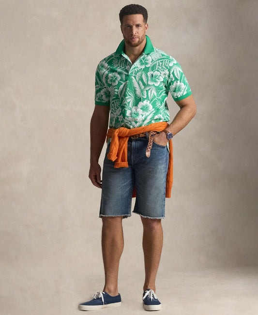 Men's Big & Tall Short-Sleeve Tropical Print Polo Shirt