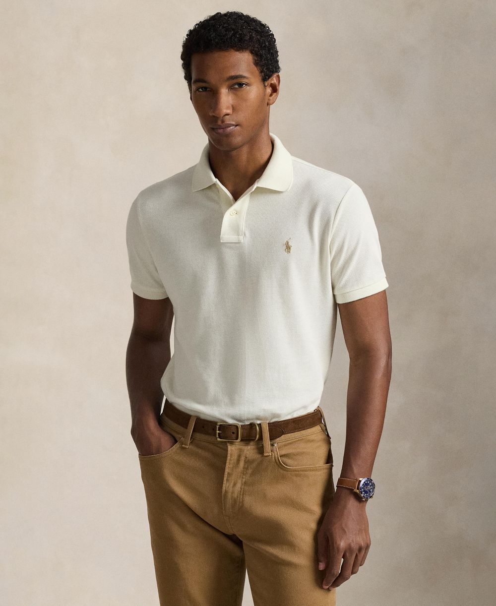 Men's Cotton Custom Slim Fit Mesh Polo Shirt