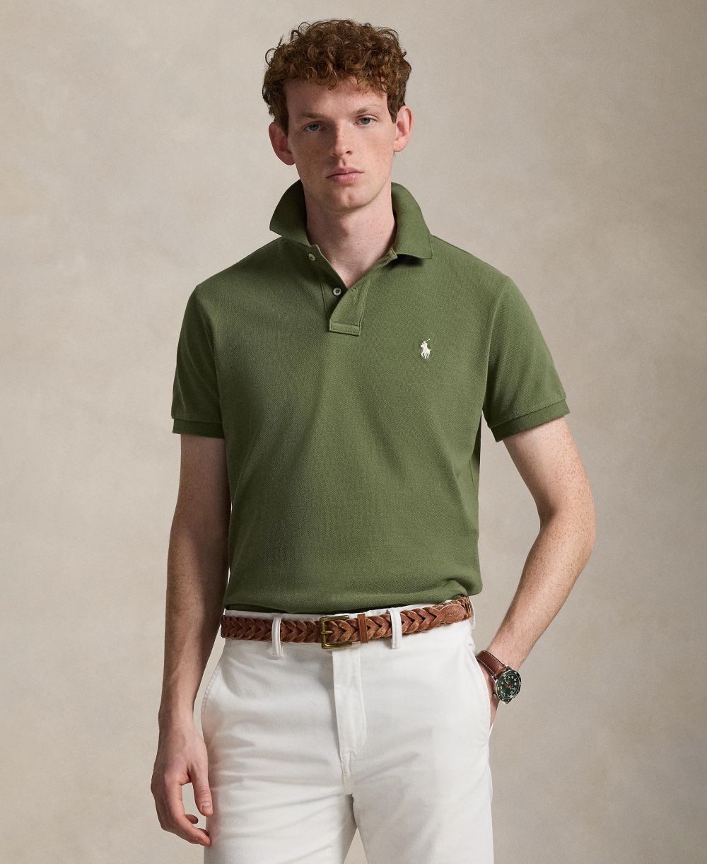 Men's Cotton Custom Slim Fit Mesh Polo Shirt