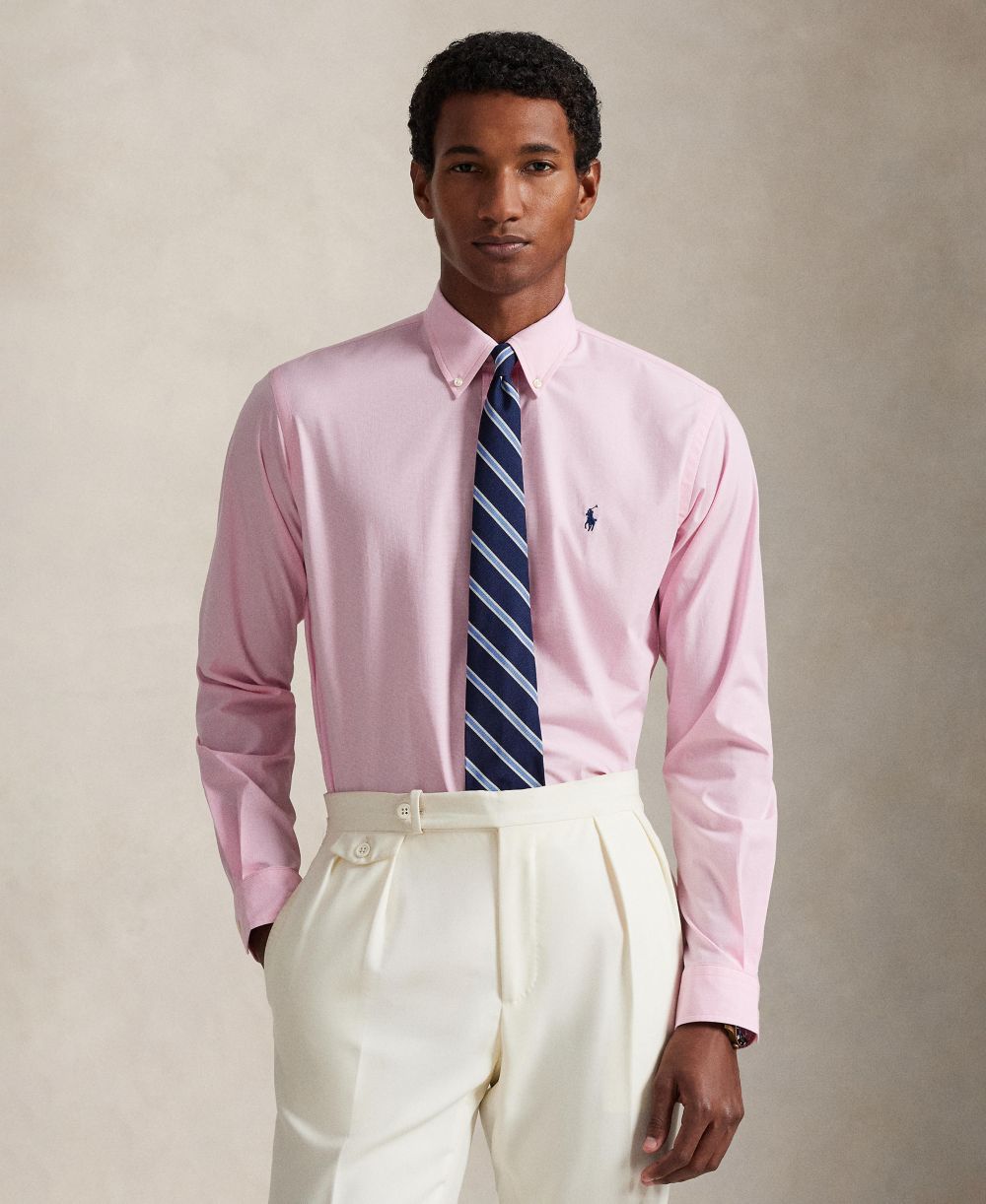 Men's Classic-Fit Plaid Stretch Poplin Shirt