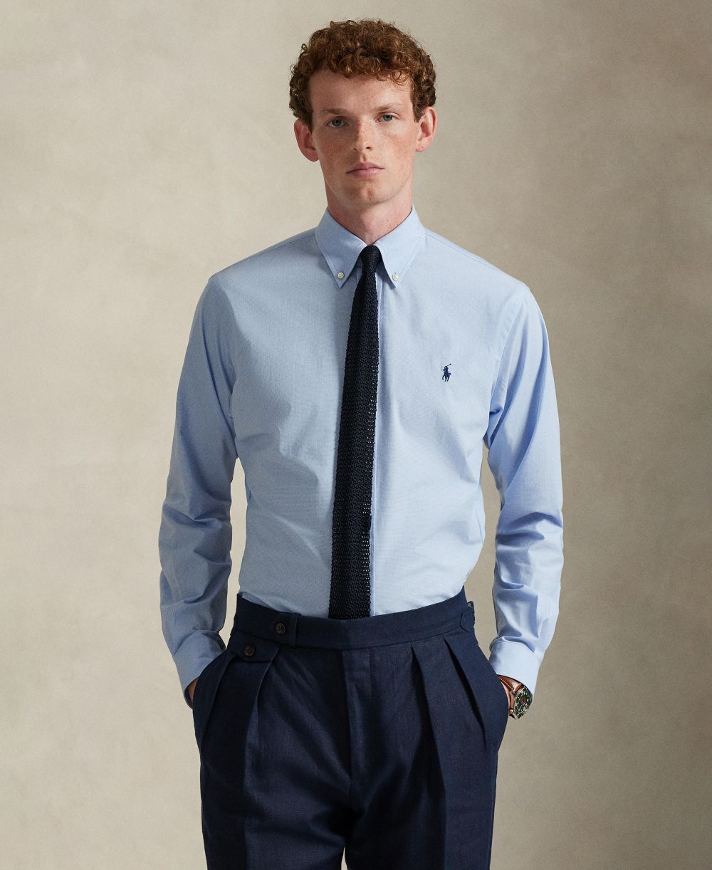 Men's Classic-Fit Plaid Stretch Poplin Shirt