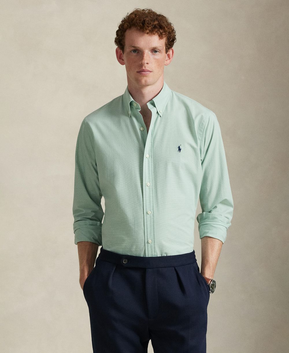 Men's Classic-Fit Plaid Stretch Poplin Shirt