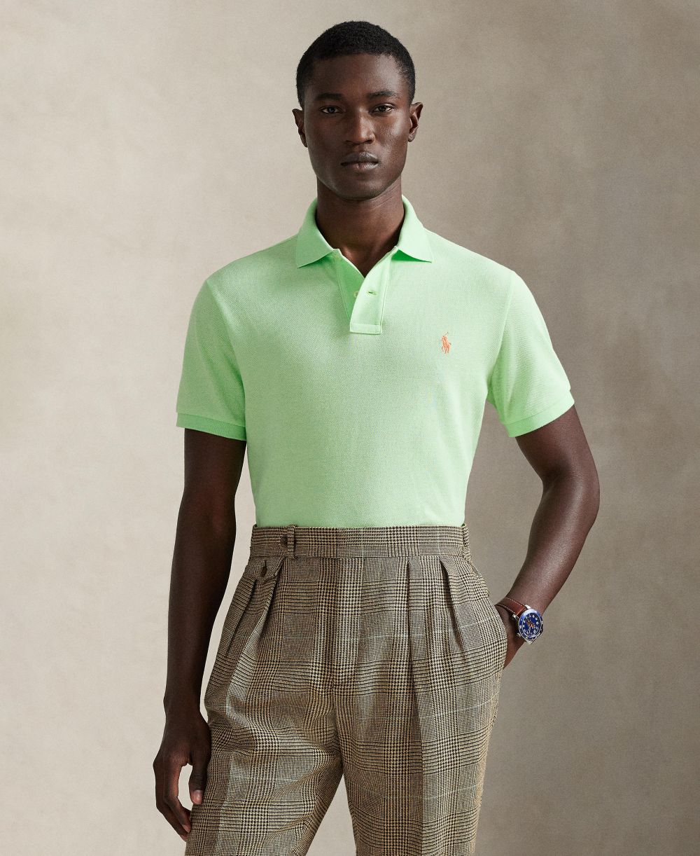 Men's Cotton Custom Slim Fit Mesh Polo Shirt