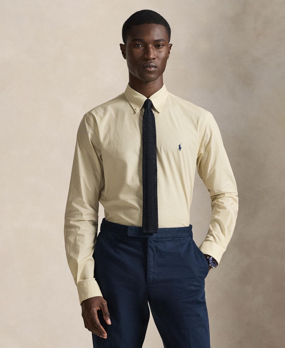 Men's Classic-Fit Plaid Stretch Poplin Shirt