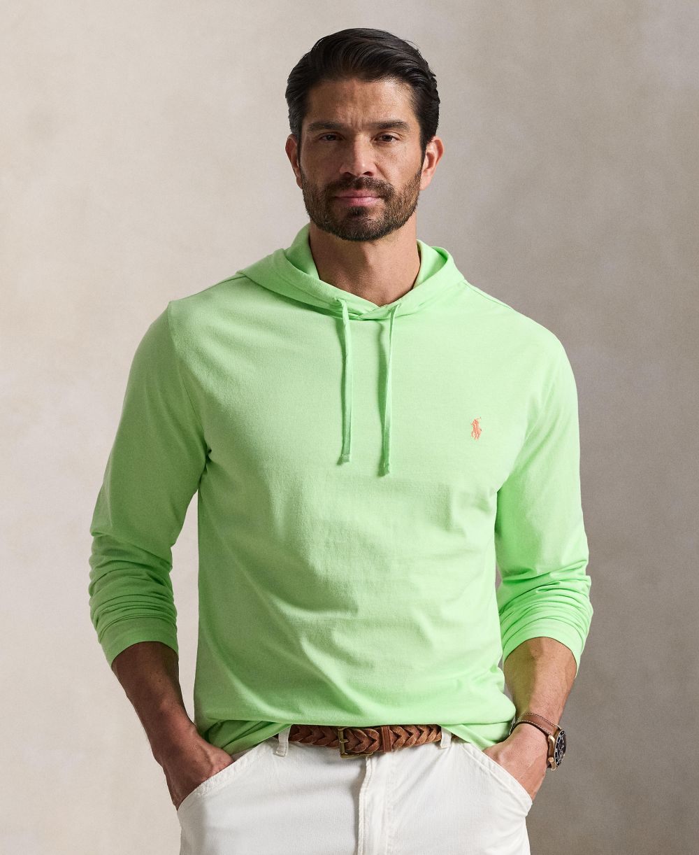 Men's Big & Tall Long-Sleeve Hooded T-Shirt
