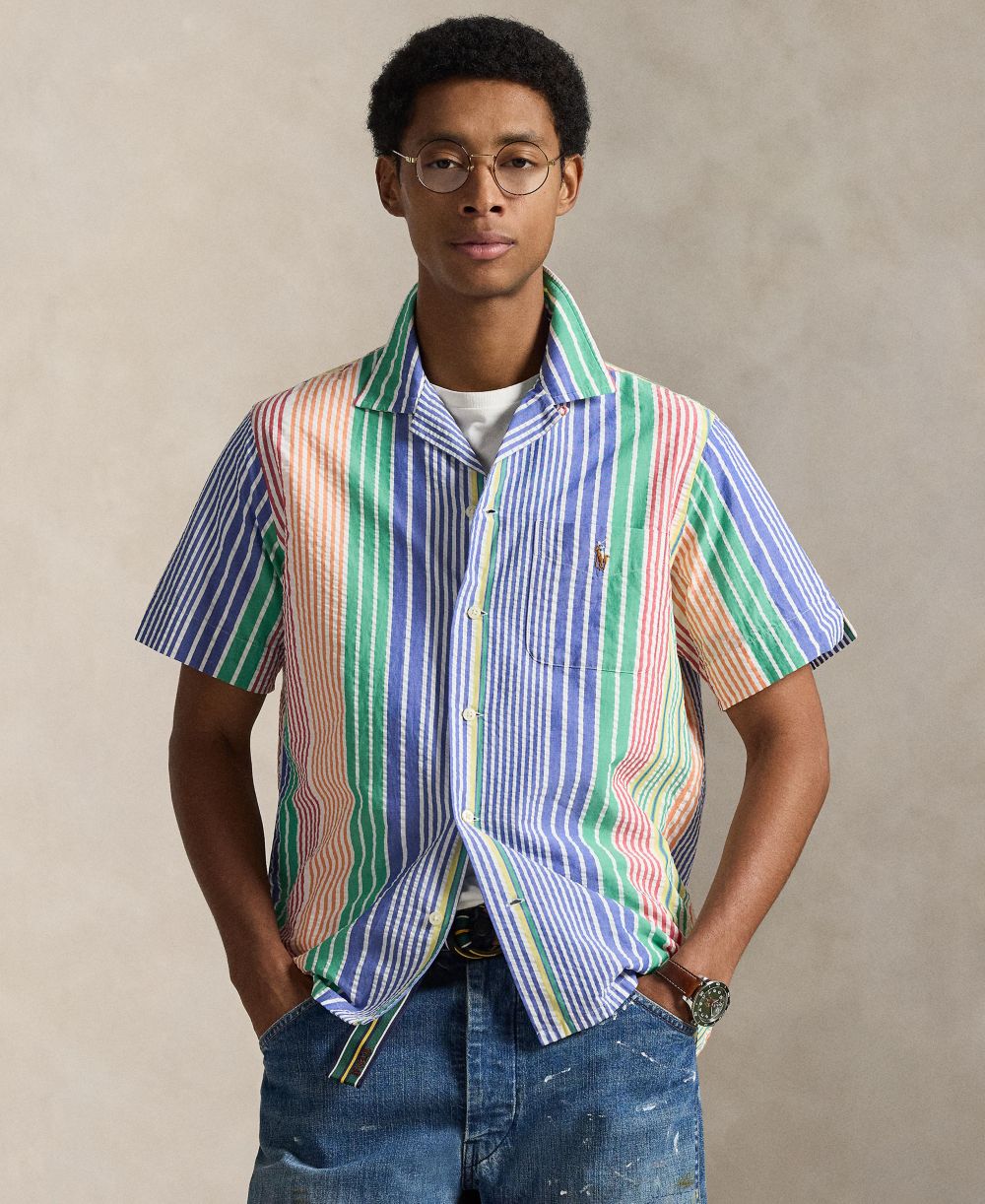 Men's RL Prepster Classic-Fit Seersucker Shirt