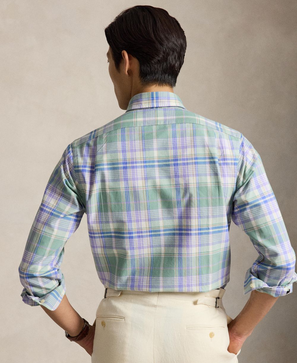 Men's Classic Fit Plaid Brushed Oxford Shirt