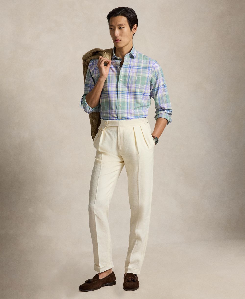 Men's Classic Fit Plaid Brushed Oxford Shirt