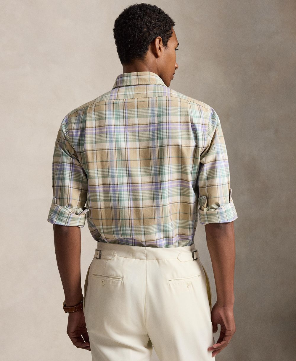 Men's Classic Fit Plaid Brushed Oxford Shirt