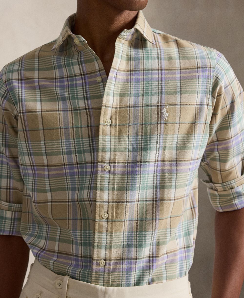 Men's Classic Fit Plaid Brushed Oxford Shirt