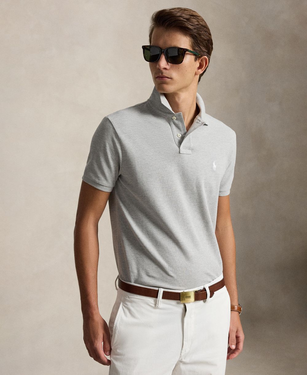 Men's Custom Slim-Fit Mesh Polo Shirt