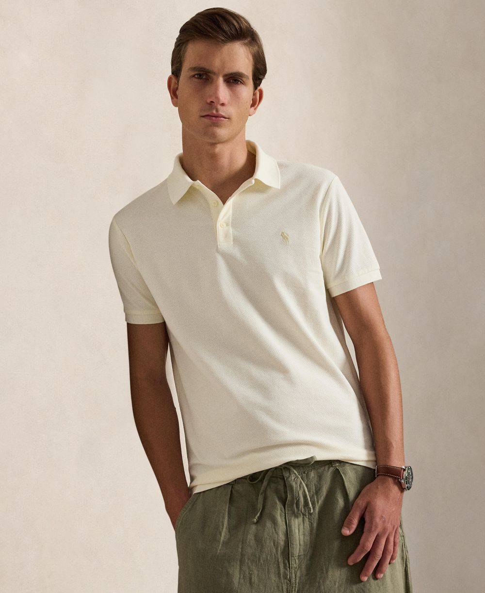 Men's Custom Slim-Fit Honeycomb-Mesh Polo Shirt