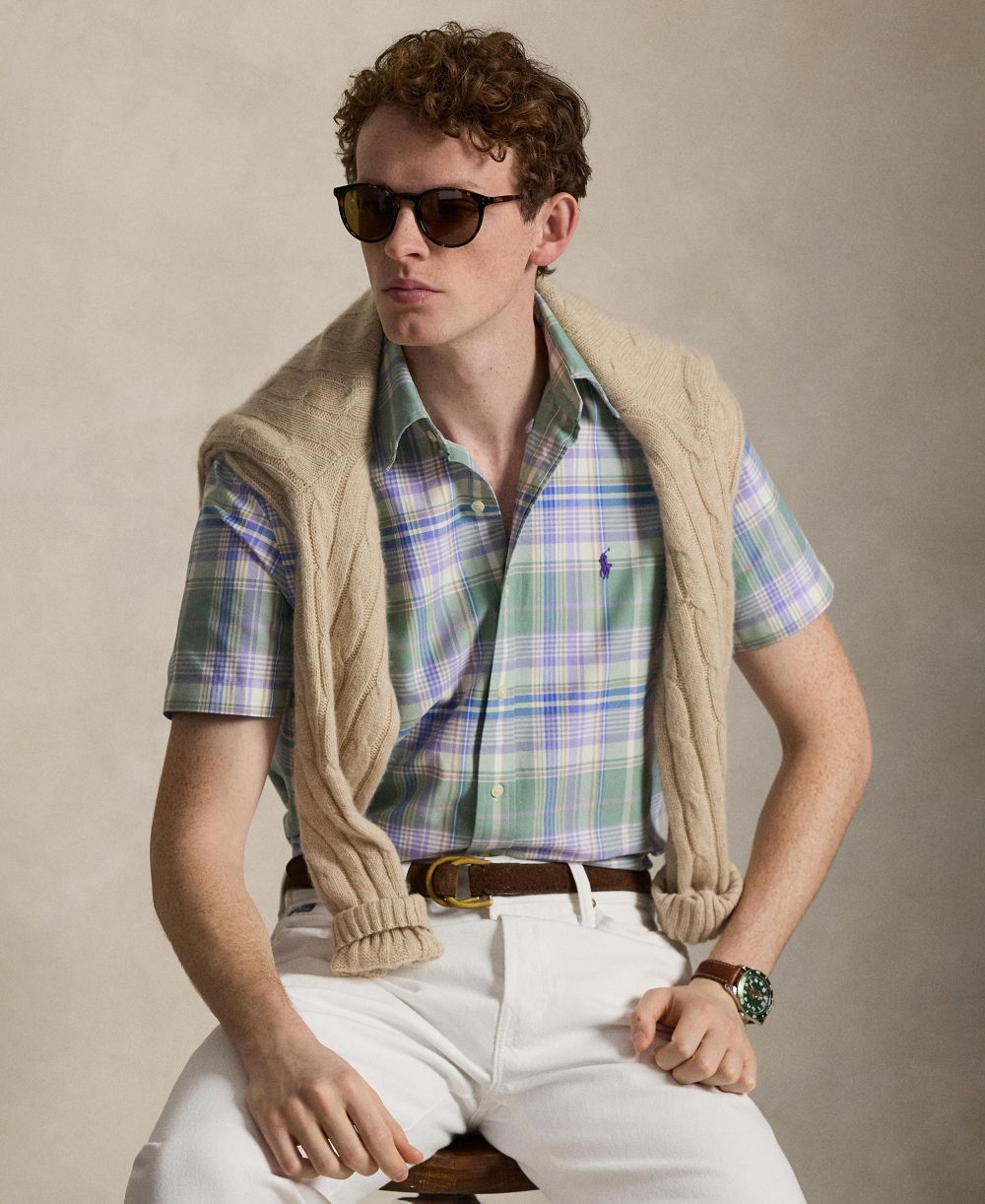 Classic Fit Plaid Oxford Shirt