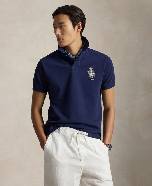 Men's Custom Slim-Fit Polo Bear Polo Shirt