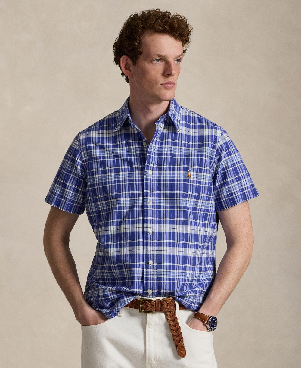 Classic Fit Plaid Oxford Shirt