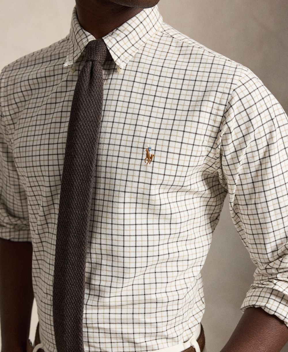 Men's Classic Fit Plaid Brushed Oxford Shirt