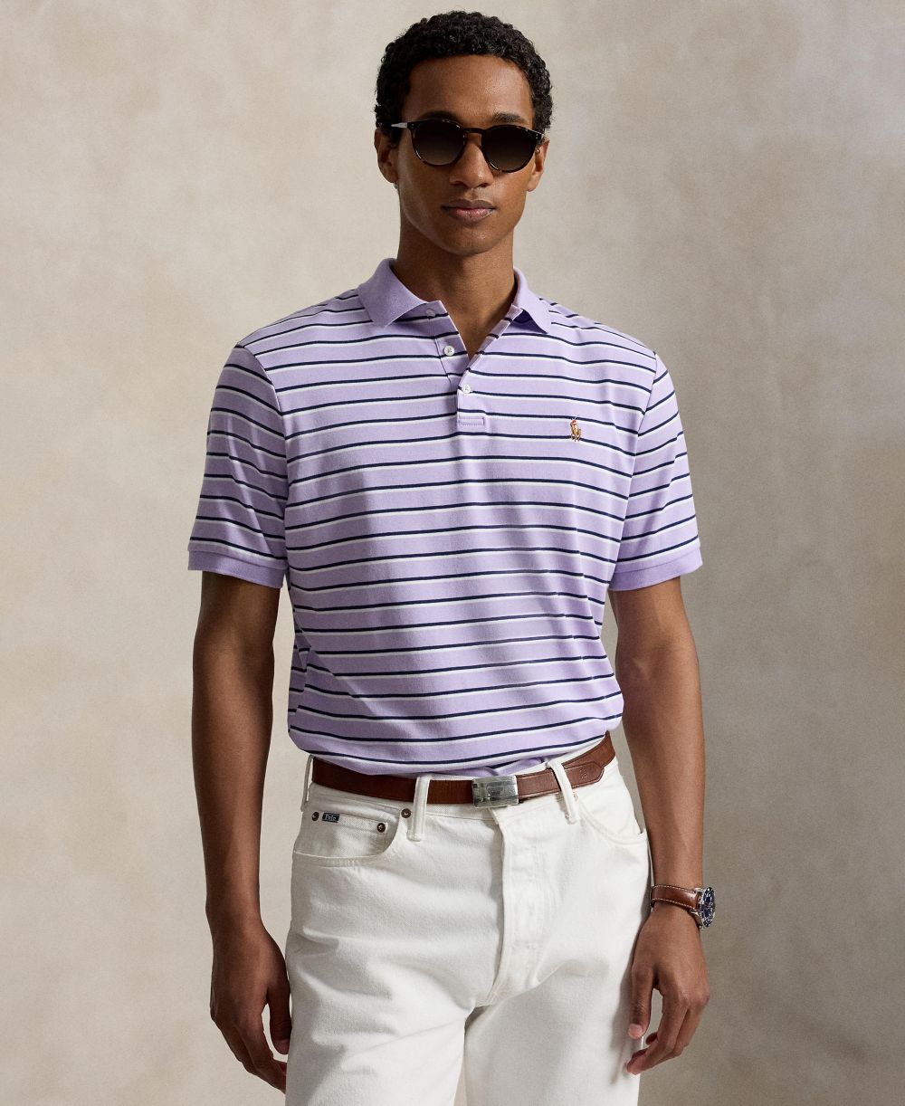 Men's Short-Sleeve Classic-Fit Stripe Polo Shirt